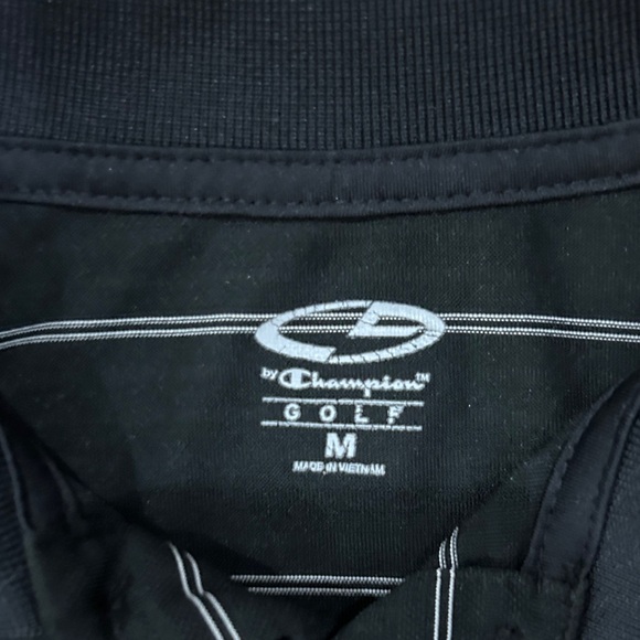 Champion Black Polo with Gray Stripes - Picture 2 of 4